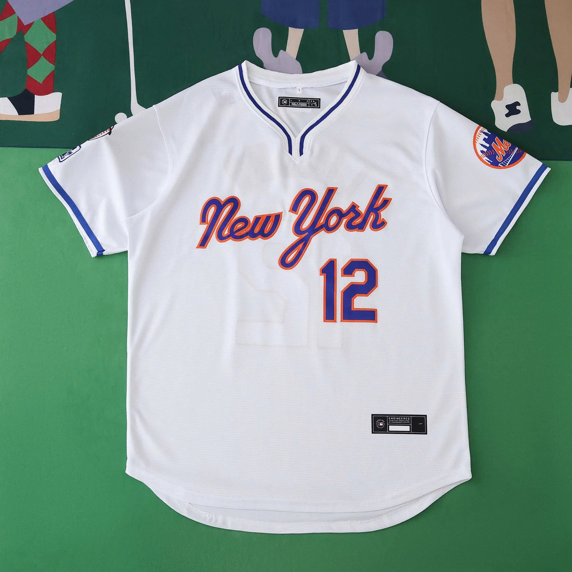 2025 MLB New York Mets 12#LINDOR白色（定制信息请在下单时备注，发消息不算）