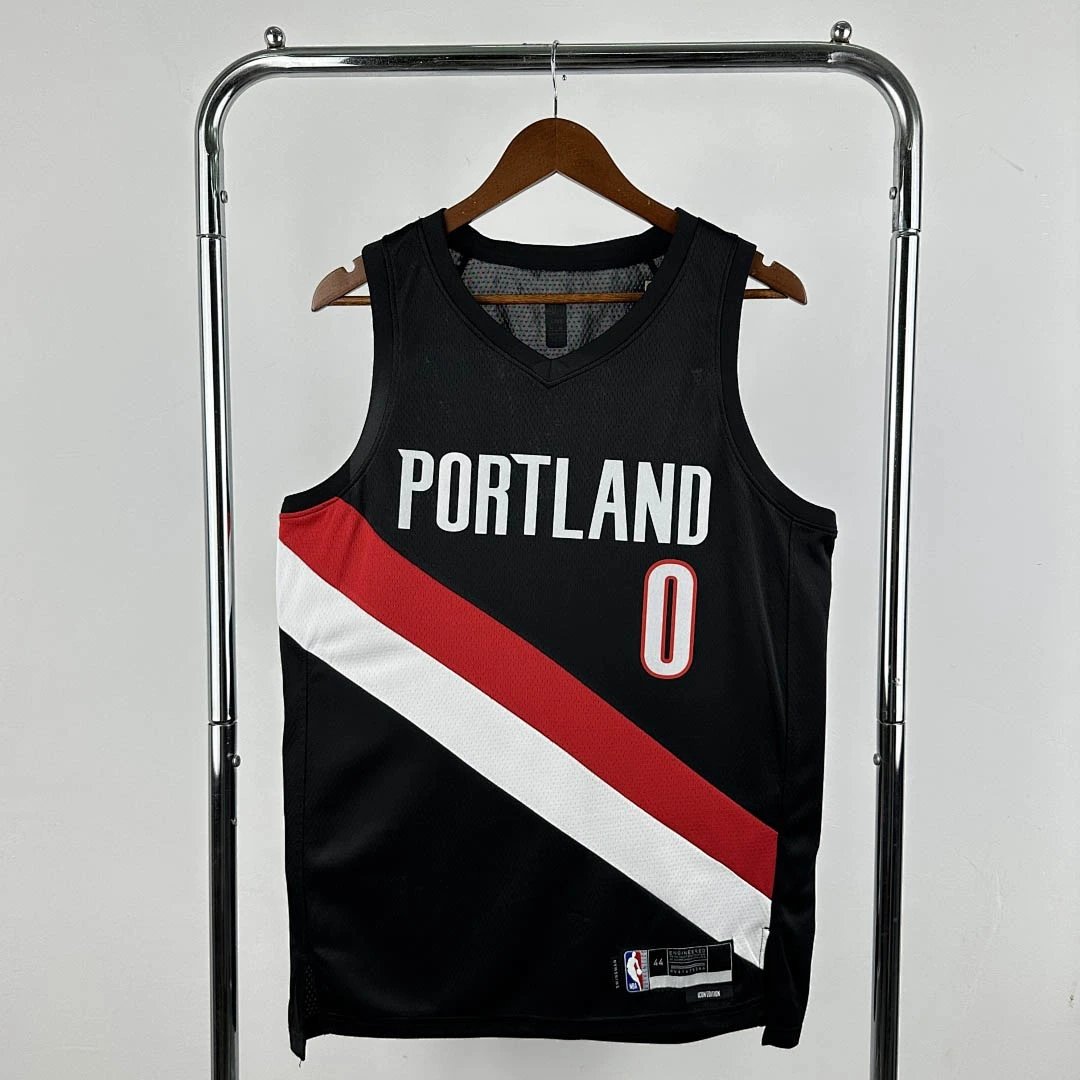 25-26 NBA Portland Trail Blazers Black Away 0 Lillard