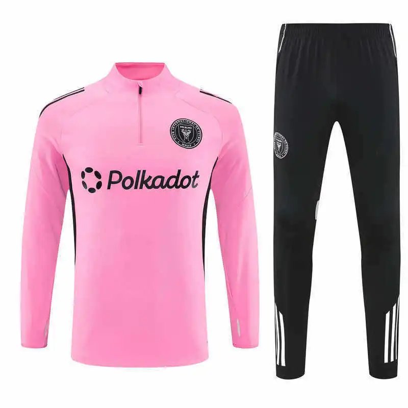 2526 Miami Pink Training Suit Half-Zip Set (For custom info, please leave a note when placing your order; messages are not counted)
