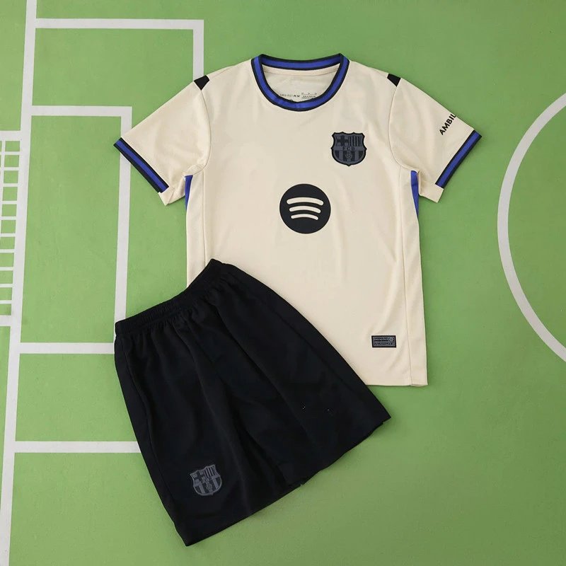 25-26 Barcelona Away Kids Kit (For customization info, please leave a note when placing your order; sending a message does not count)