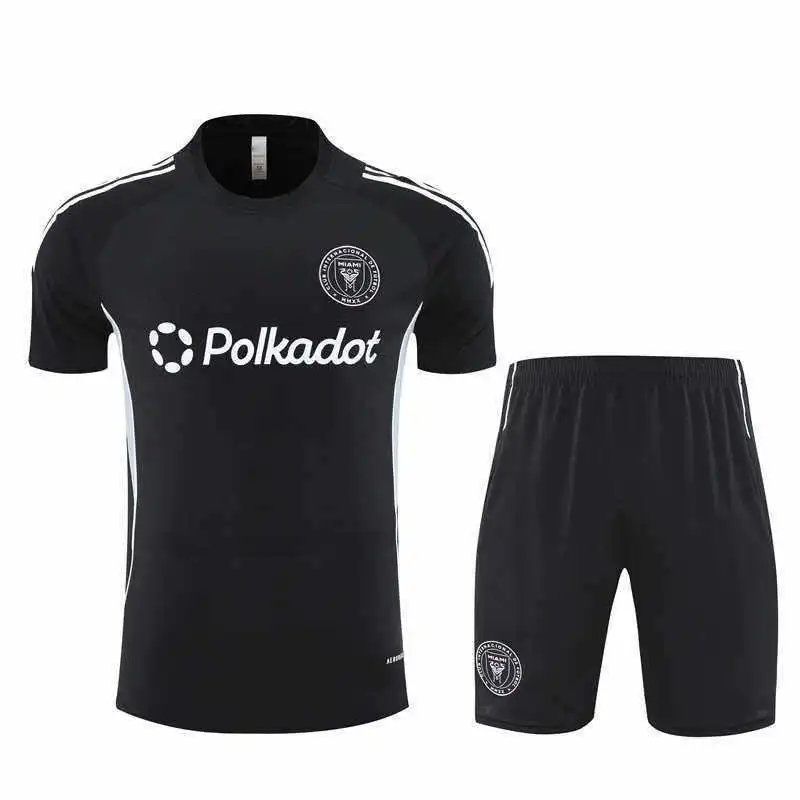 2526 Miami Black Training Suit Set Short Sleeve (For customization info, please leave a note when placing your order; messages do not count)