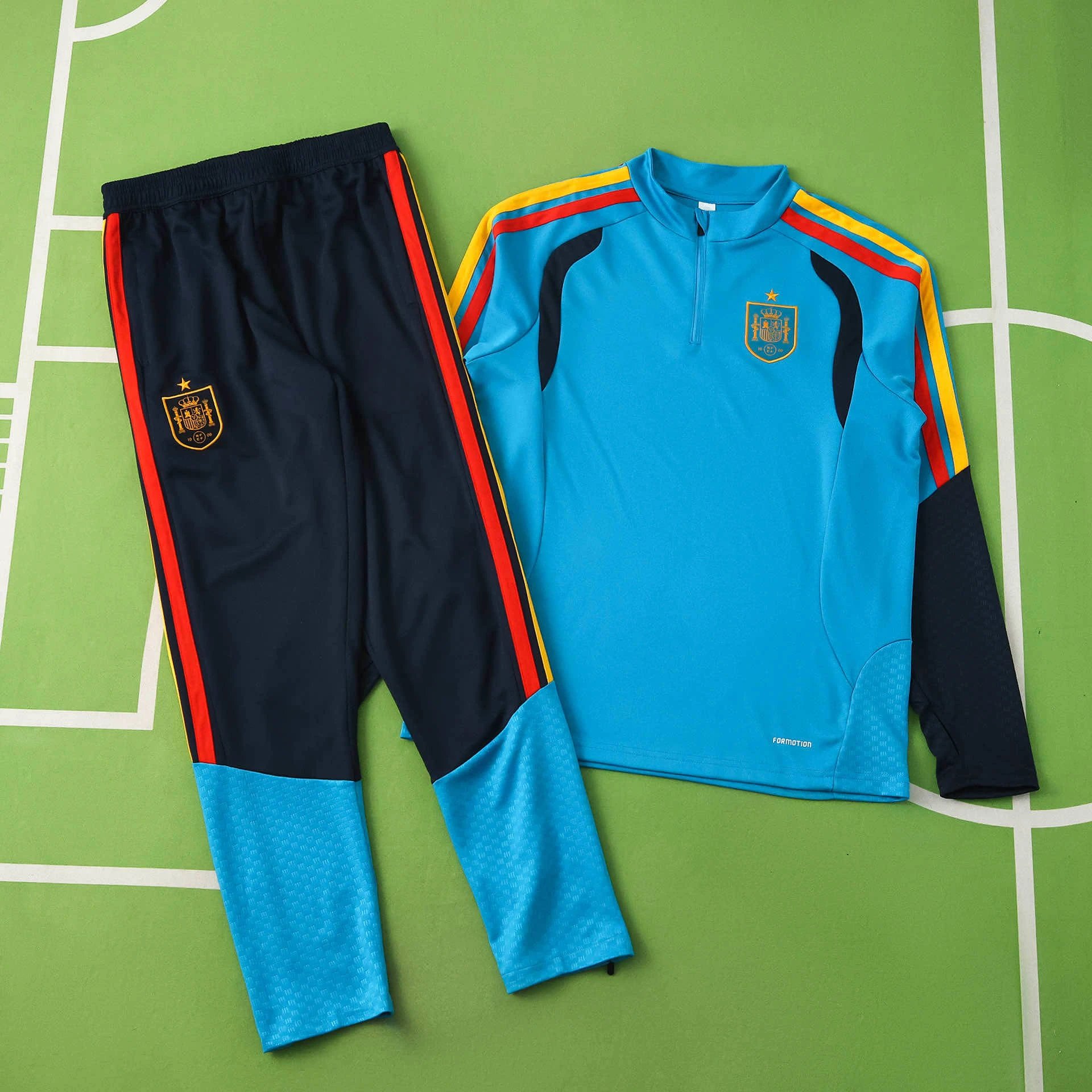 2026 Spain Lake Blue Training Suit Half-Zip Set