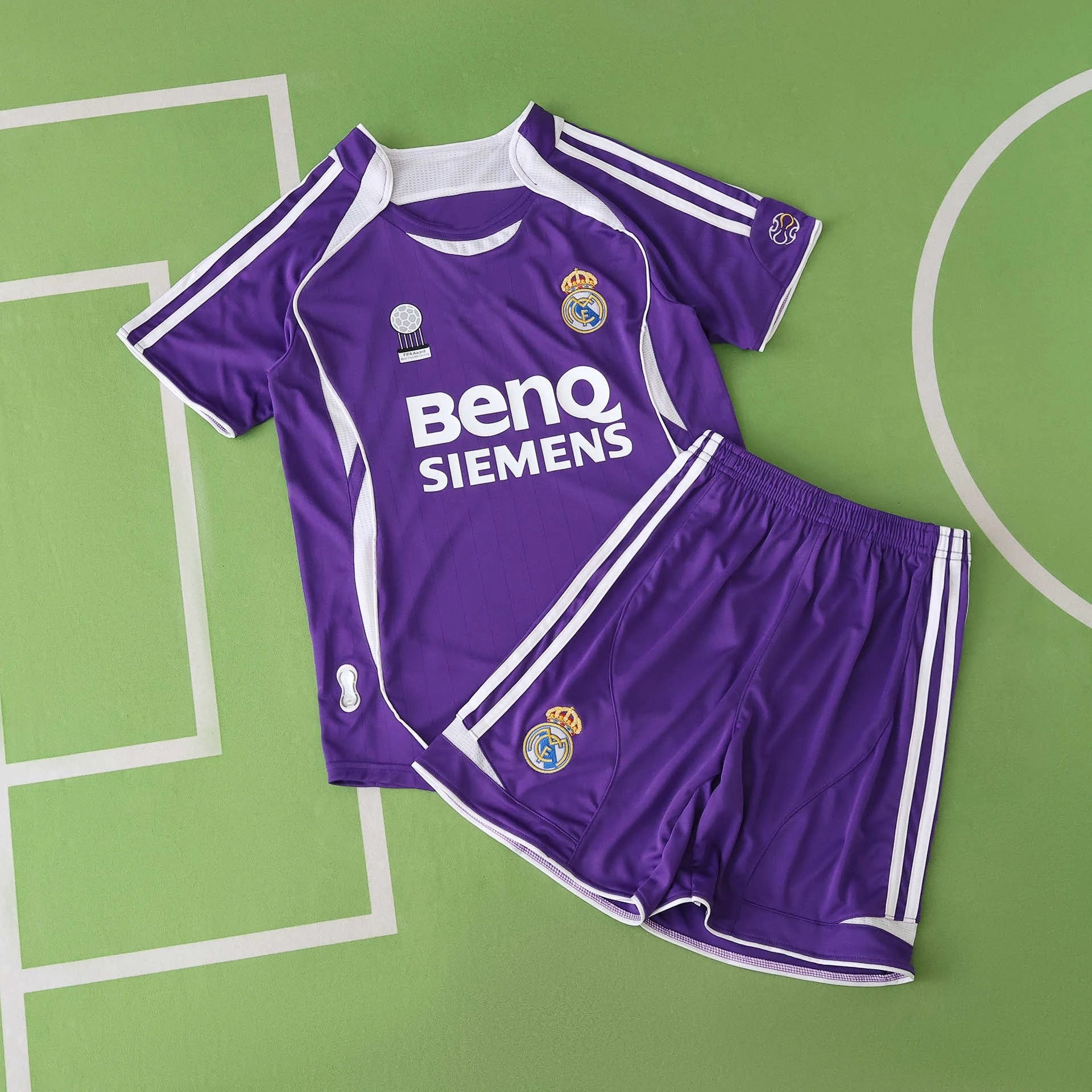 2006 Real Madrid Away Purple Kids Jersey (Customization info must be noted when placing order, messages won't count)