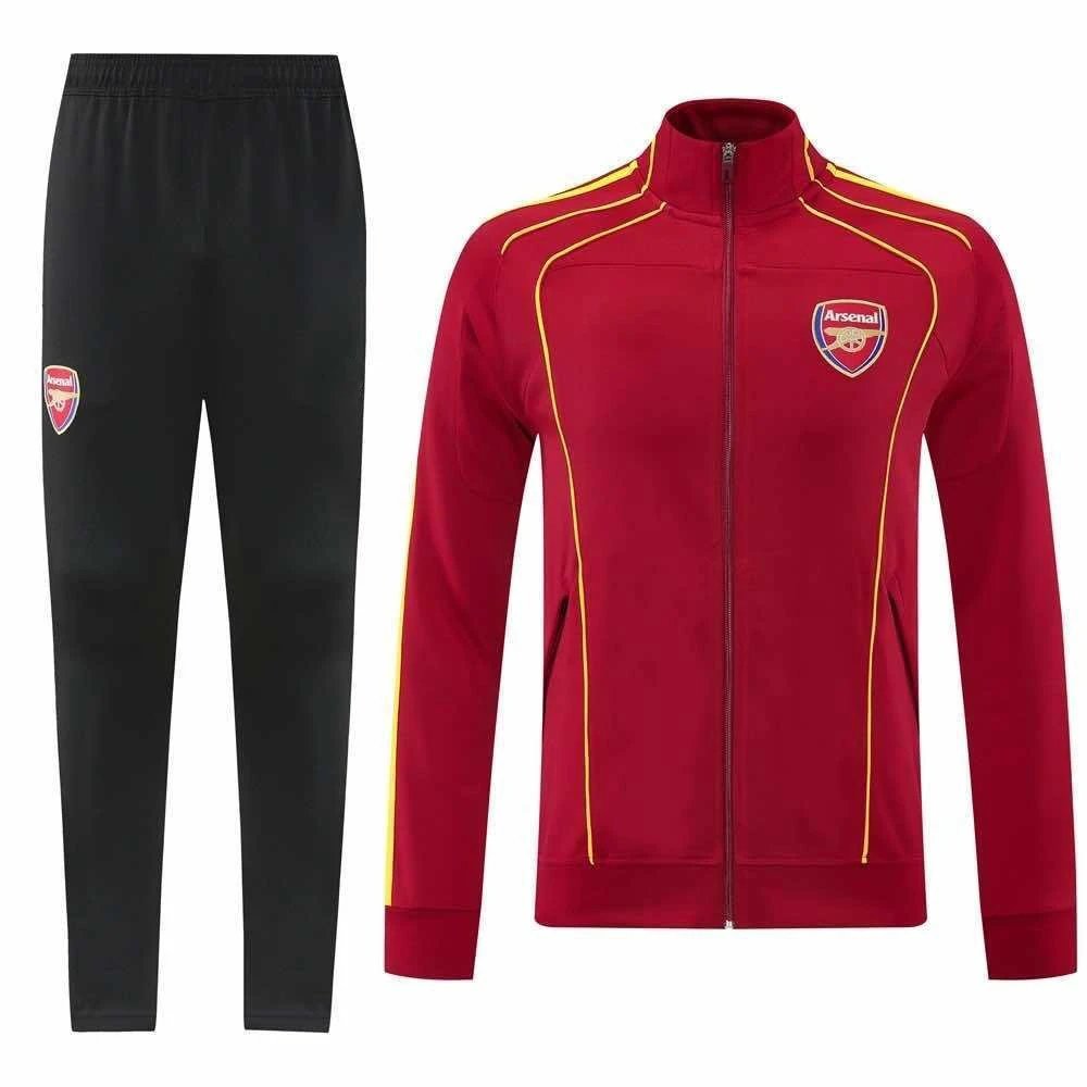 2526 Arsenal Red Gold Shoulder Training Jacket Set (Please leave customization info in order notes; messages will not be accepted)