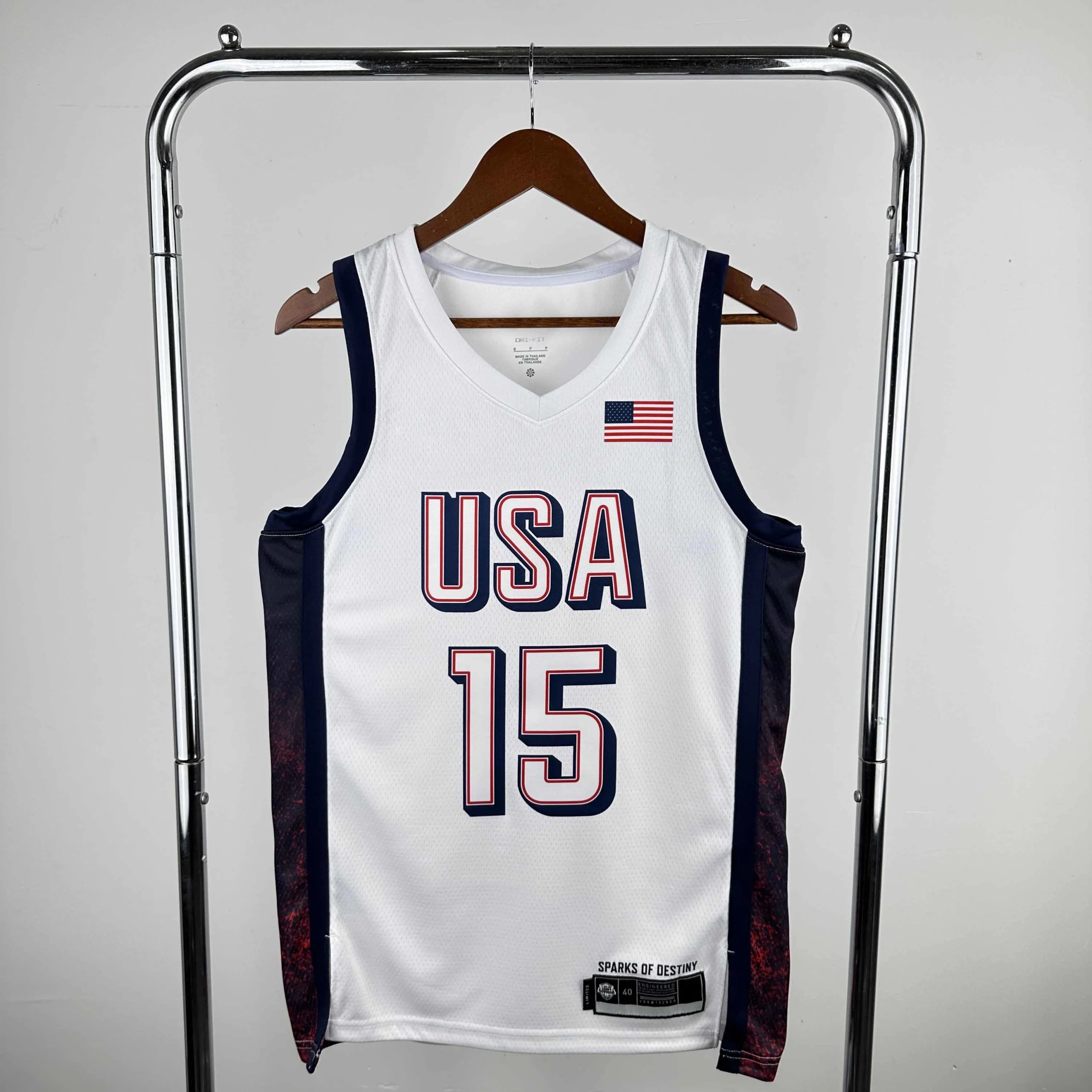 2024 USA National Team White 15 Booker (Customization info must be noted when placing order, messages don't count)