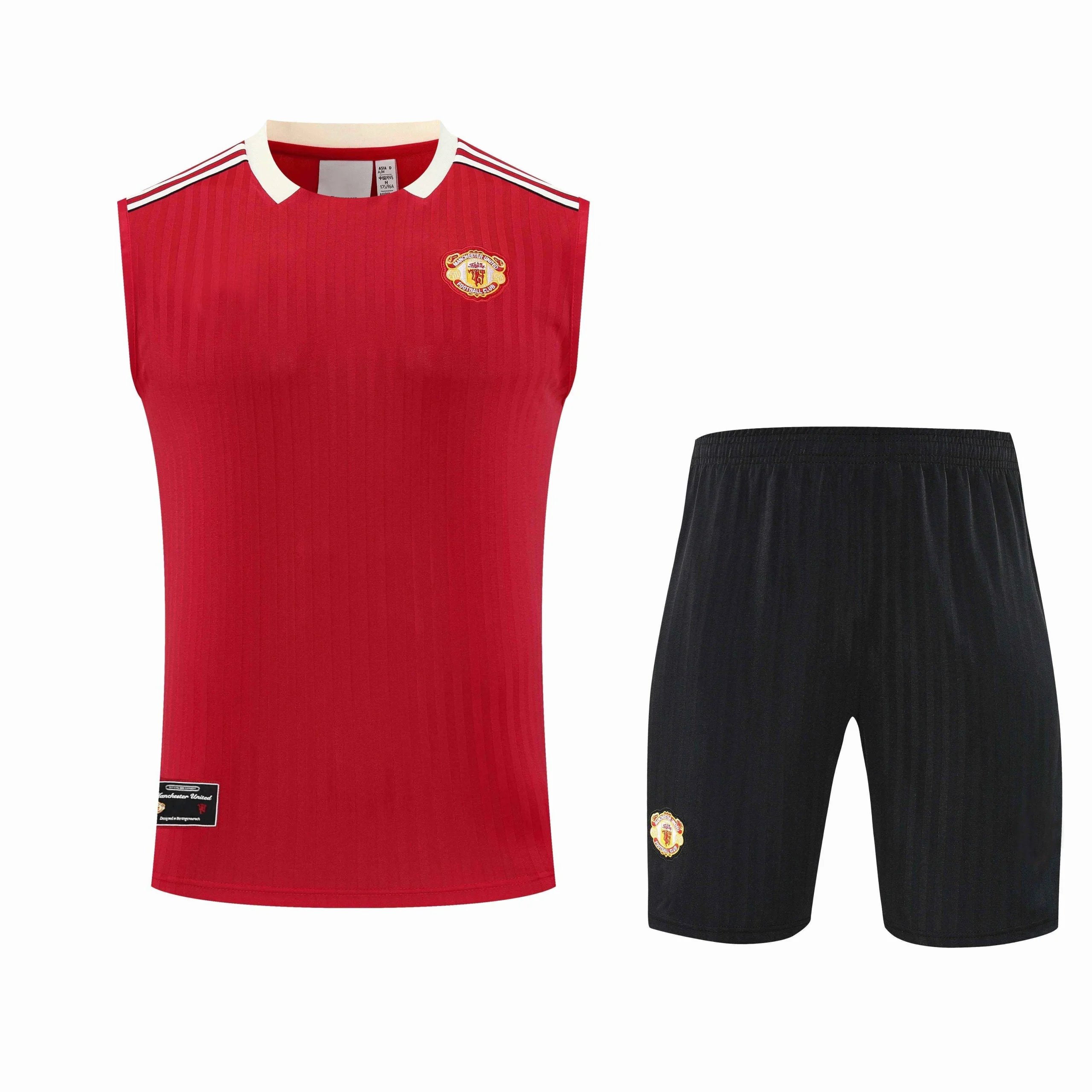 2526 Manchester United Red Retro Training Suit Vest Set (Please note customization info in your order; messages won't count)