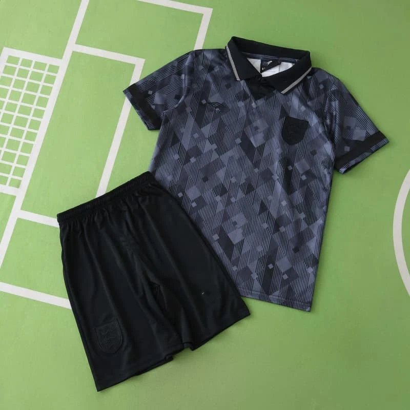 1990 England Away Black and Blue Kids' Kit (Please note customization info in your order remarks; messages are not accepted)