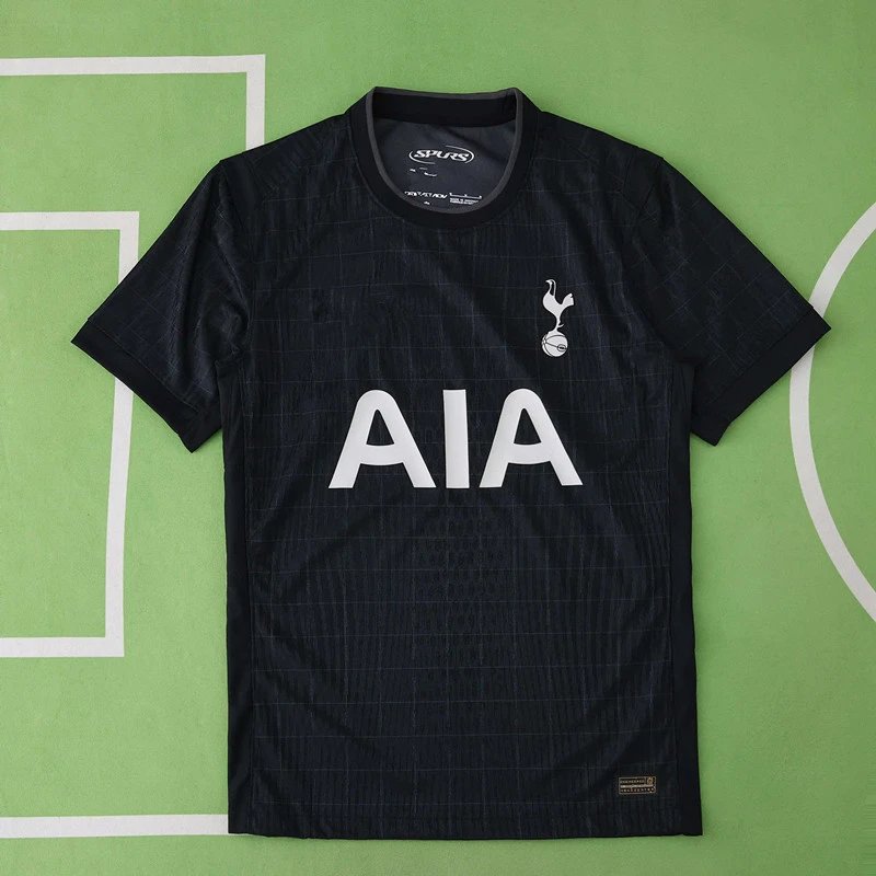 2526 Tottenham Away Black Authentic Player Version (Please leave customization info in order notes; messages are not accepted)