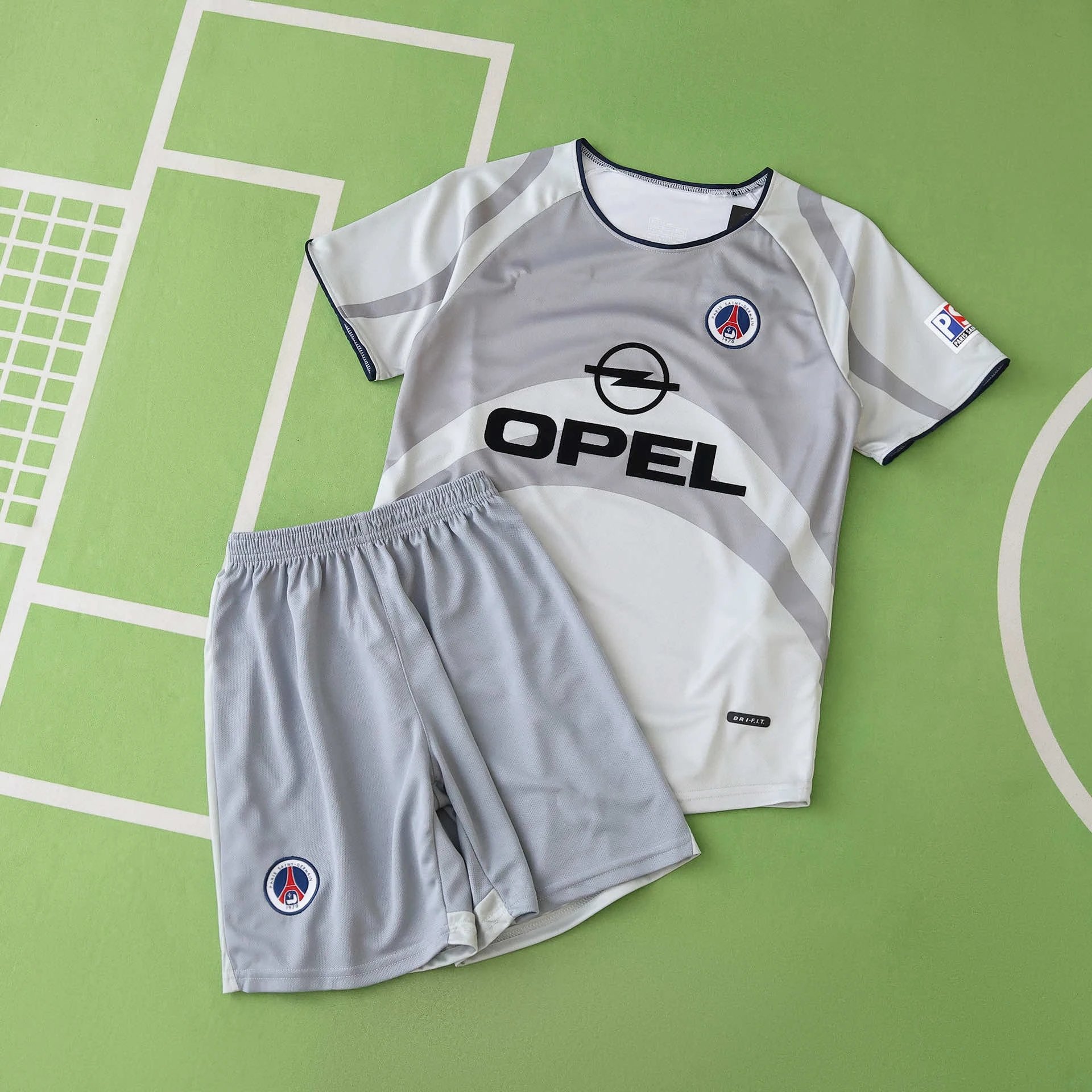 2001 Paris Away Gray Kids Jersey (Please note customization info in your order; messages will not be accepted)