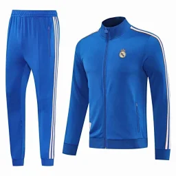 thumbnail for 2526 Real Madrid Blue Retro Training Uniform Jacket Set (Please note when placing an order for customized information, sending messages does not count)
