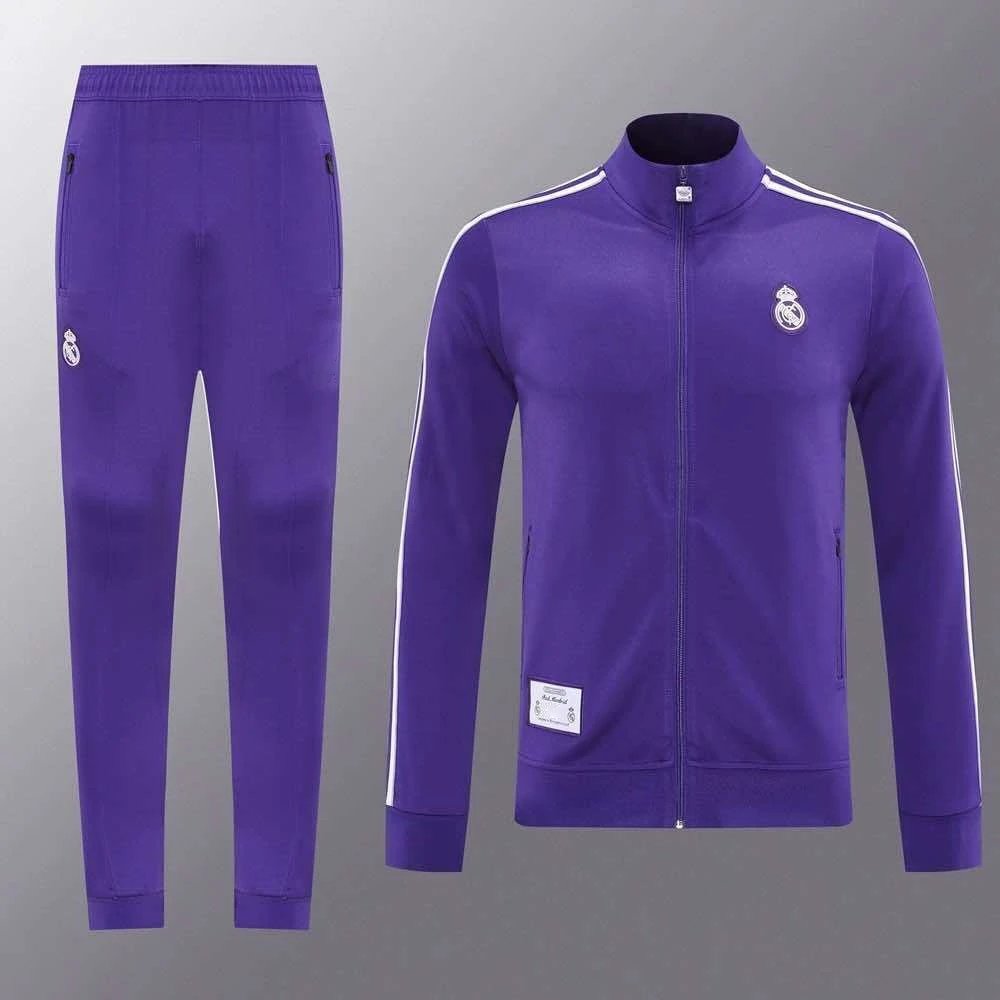 2526 Real Madrid Purple Retro Training Jacket Set (Please note customization info in order remarks; messages will not count)