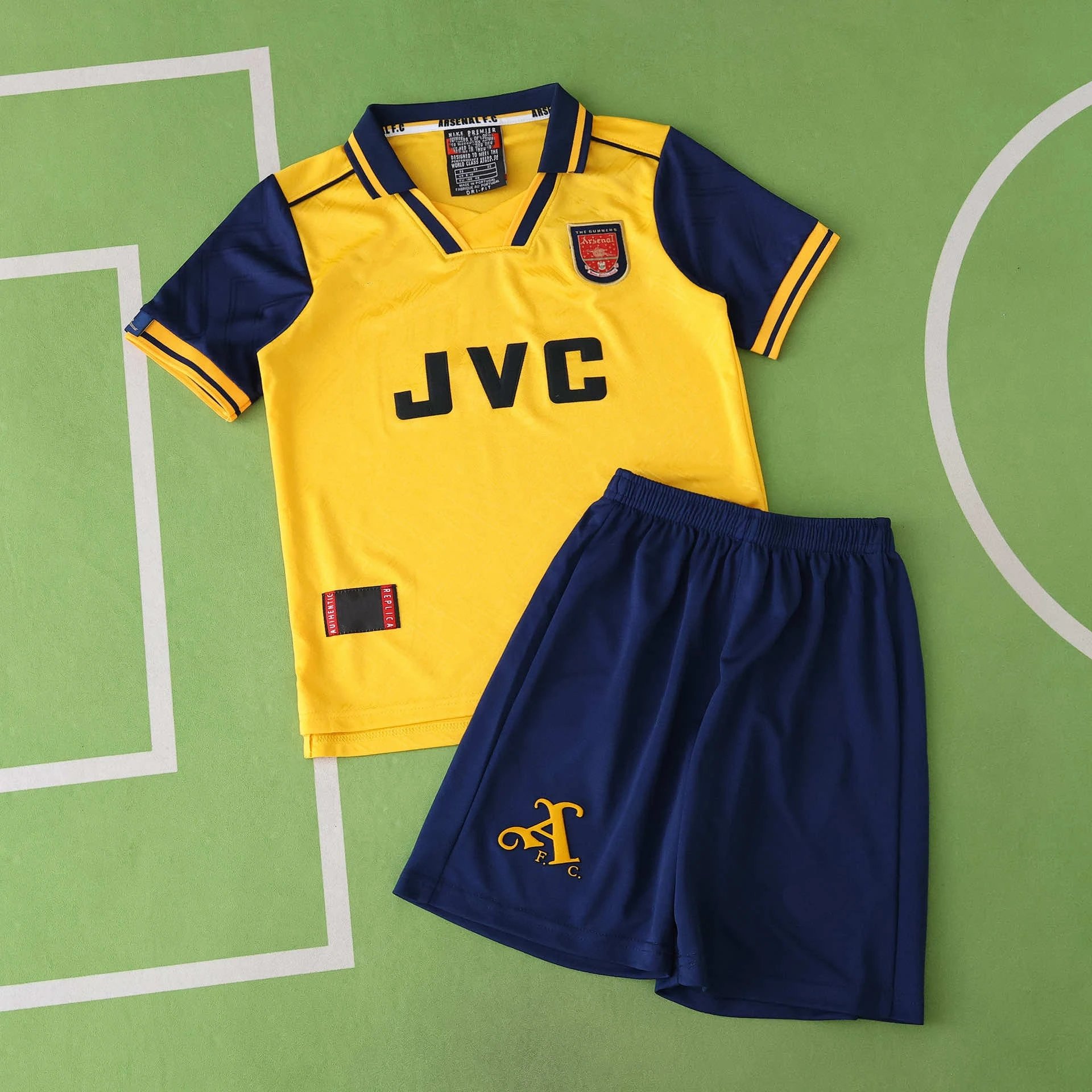 9697 Arsenal Away Yellow Kids Kit (Please note customization info when placing order; messages will not count)