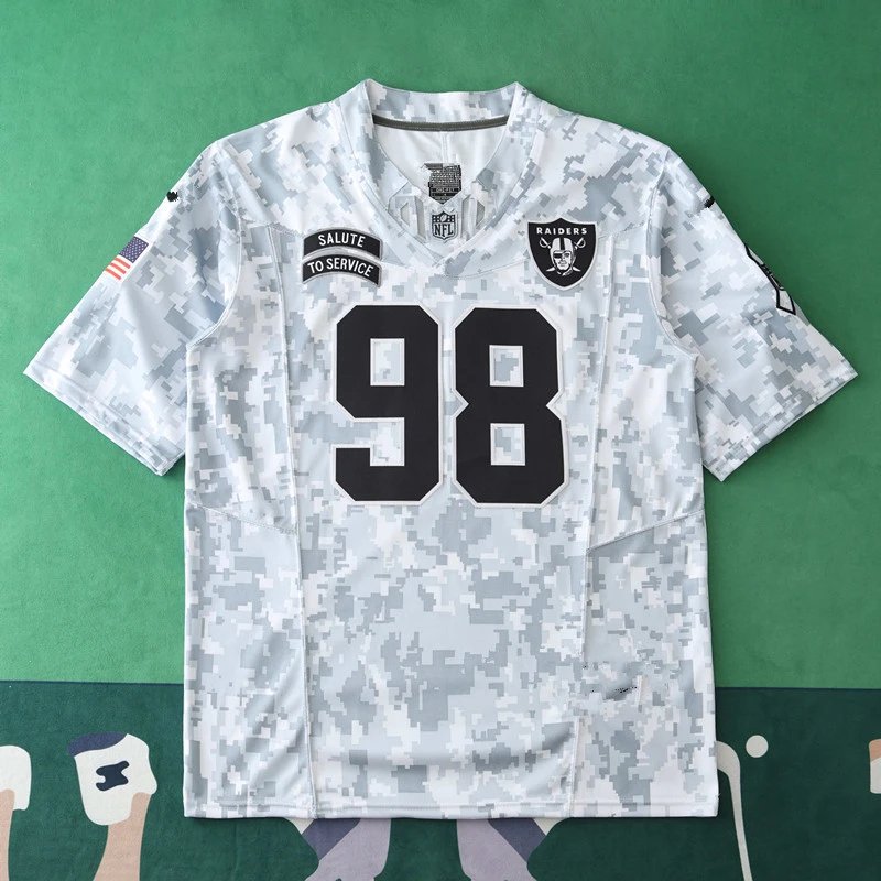 2024 NFL Las Vegas Raiders Salute to Service 98# CROSBY (Please leave customization info in order notes, messages will not be counted)