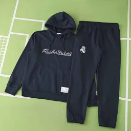 thumbnail for 2526 Real Madrid dark blue hooded training uniform sweatshirt set