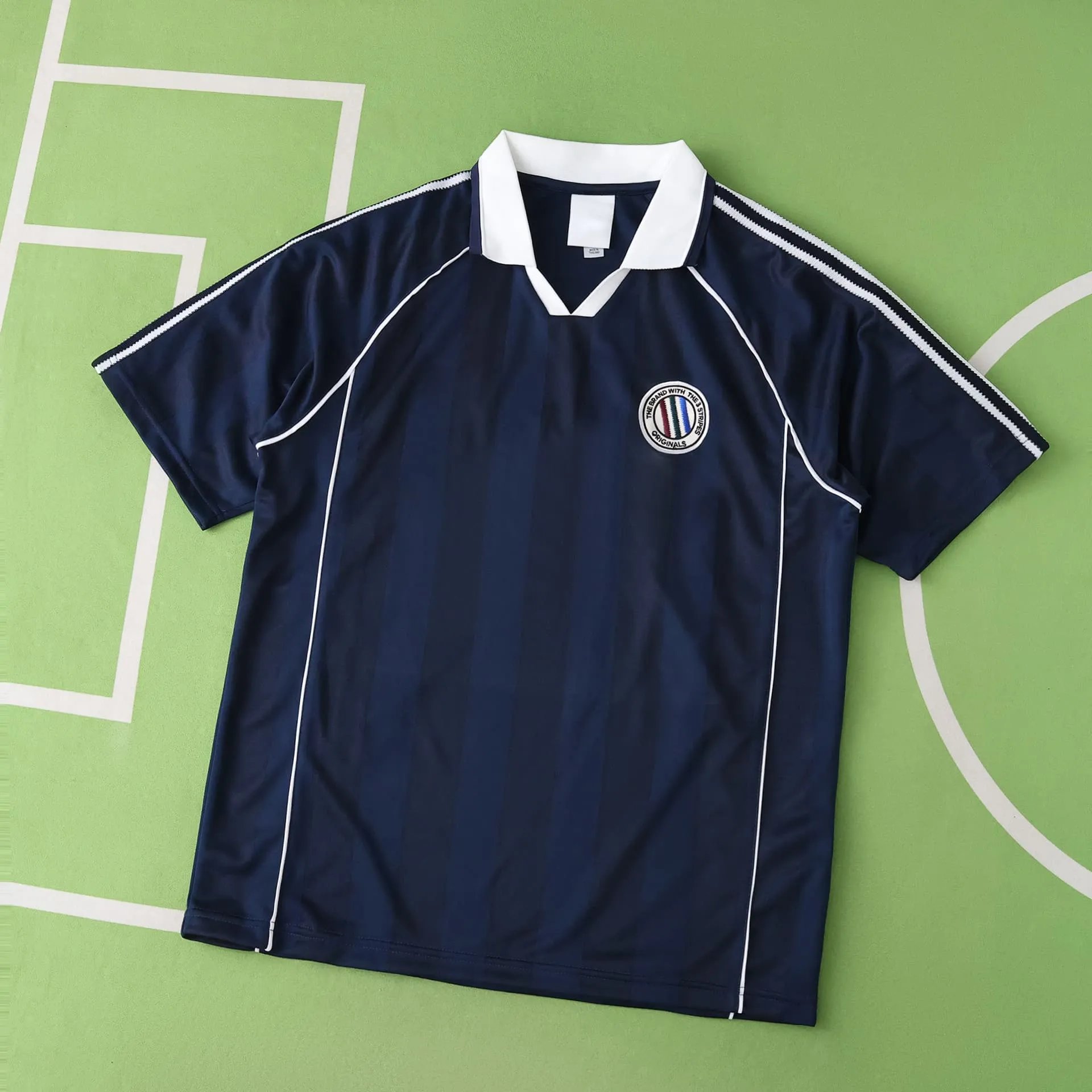 2526 Adidas Originals Dark Blue Collaboration T-Shirt (Please note customization info when placing order; messages are not counted)