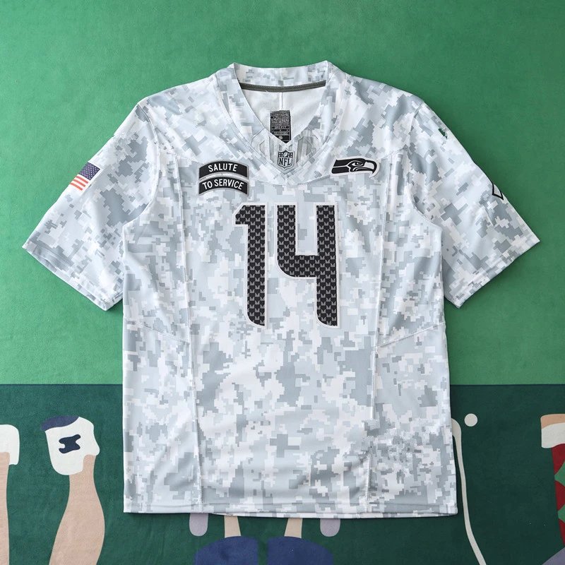 2024 Seattle Seahawks NFL Salute to Service #14 METCALF (Please note customization info in order remarks, messages not accepted)