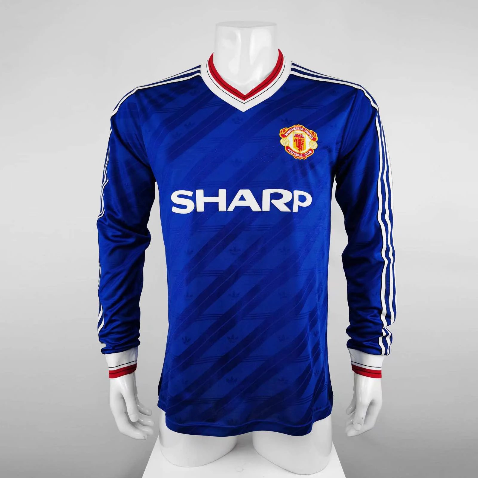 8688 Manchester United Away Blue Long Sleeve Thai Version (Please note customization info when placing order, messages not checked)