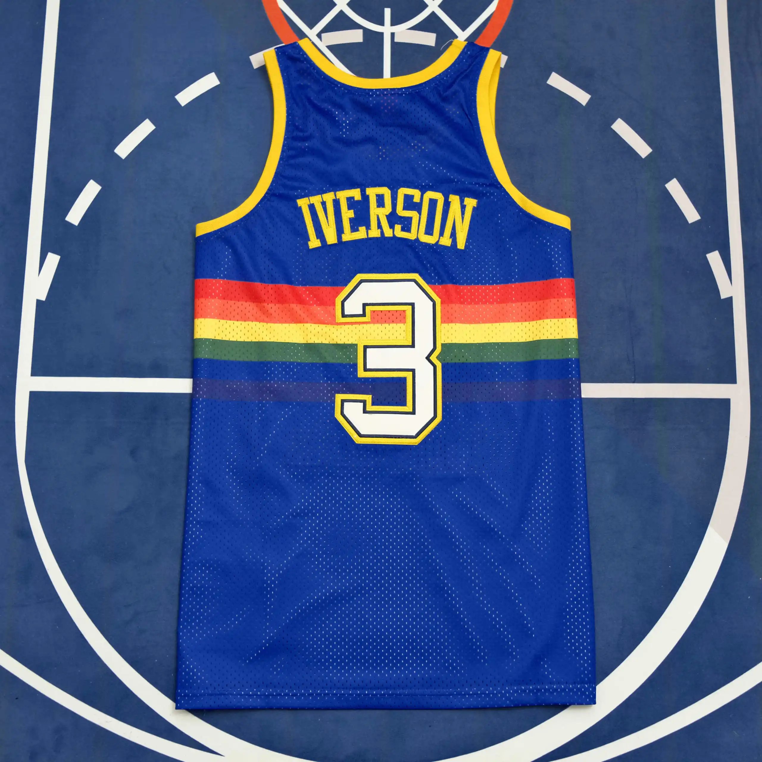 NBA Denver Nuggets 3# Iverson (For customization, please leave a note when placing your order. Sending a message does not count)