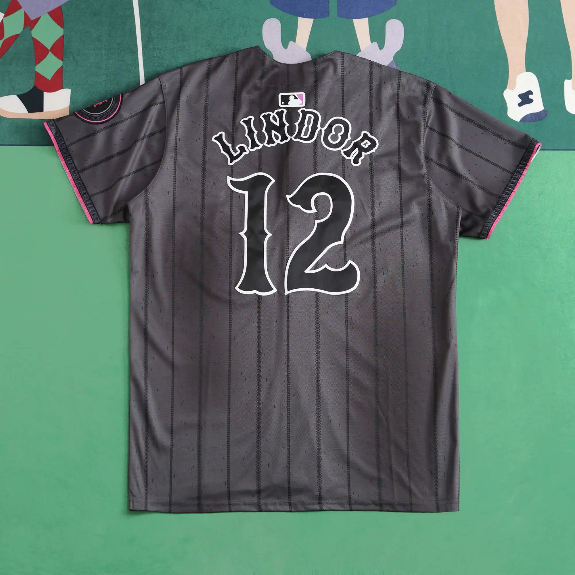 MLB New York Mets Dark Grey 12NO (Please note customization information when placing an order, messages do not count)