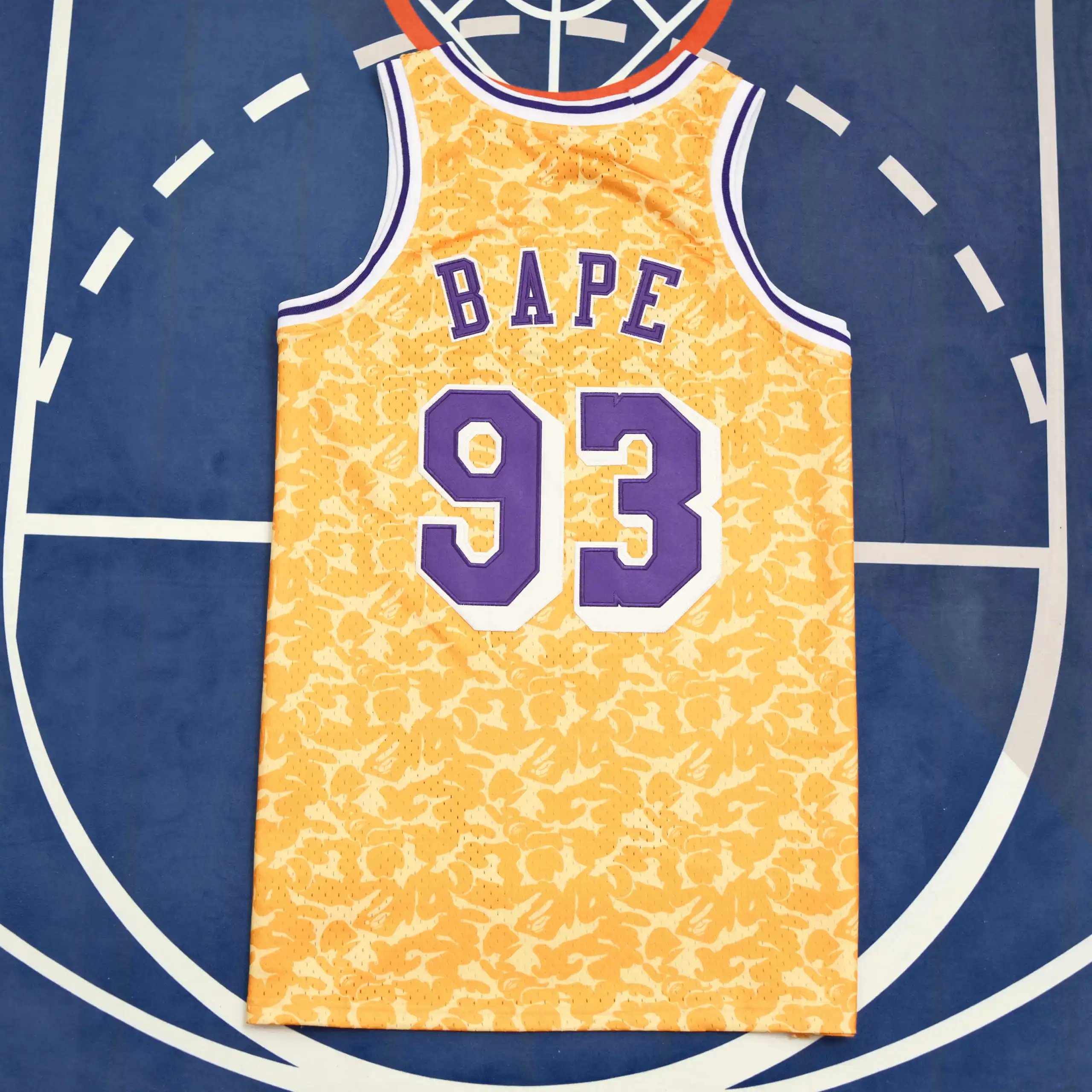 NBA Bape x Mitchell Los Angeles Lakers 93# (Please note customization info when placing order, messages not counted)