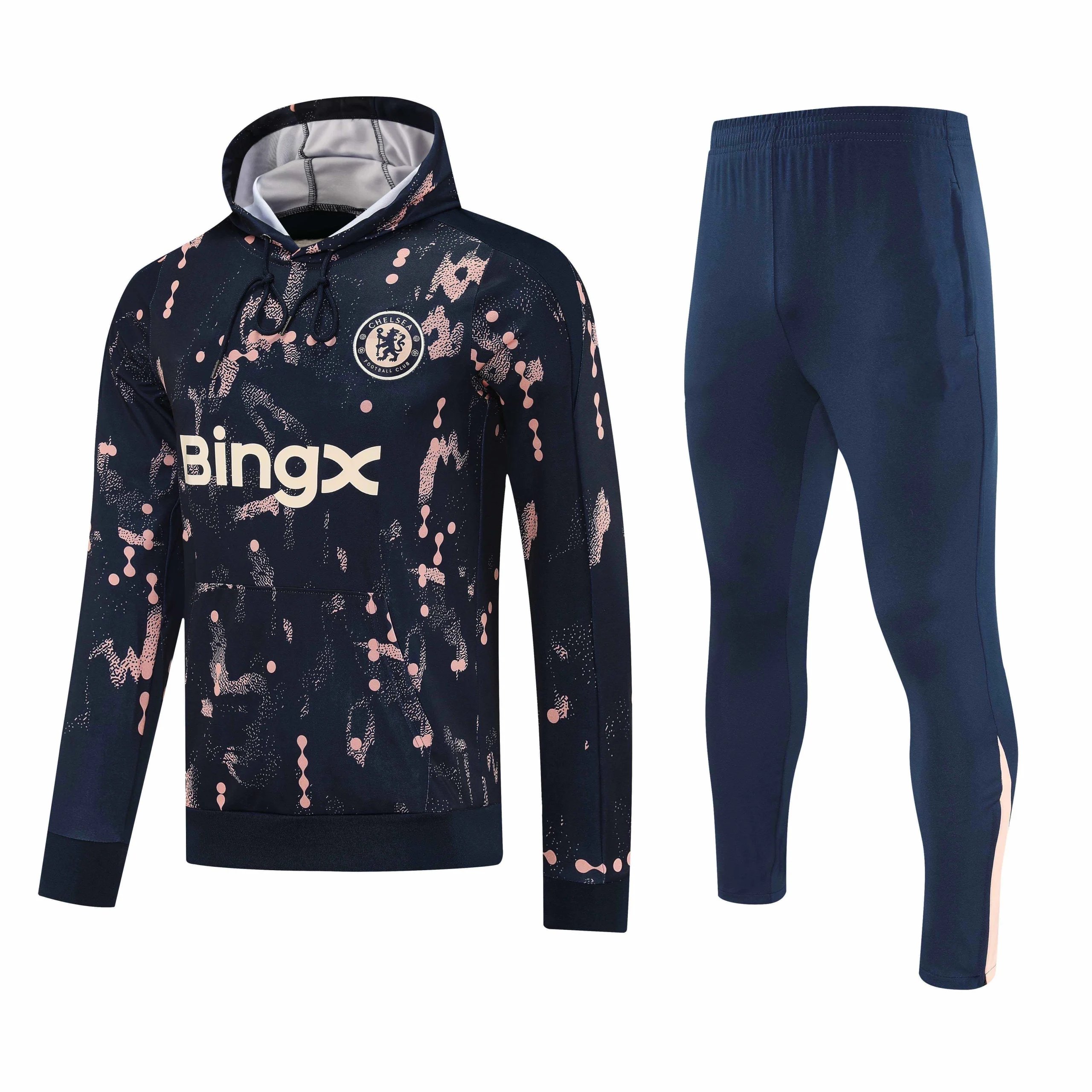 2526 Chelsea Navy Blue & Pink Dot Training Tracksuit Set (Please note custom requests when placing the order; messages are not considered)