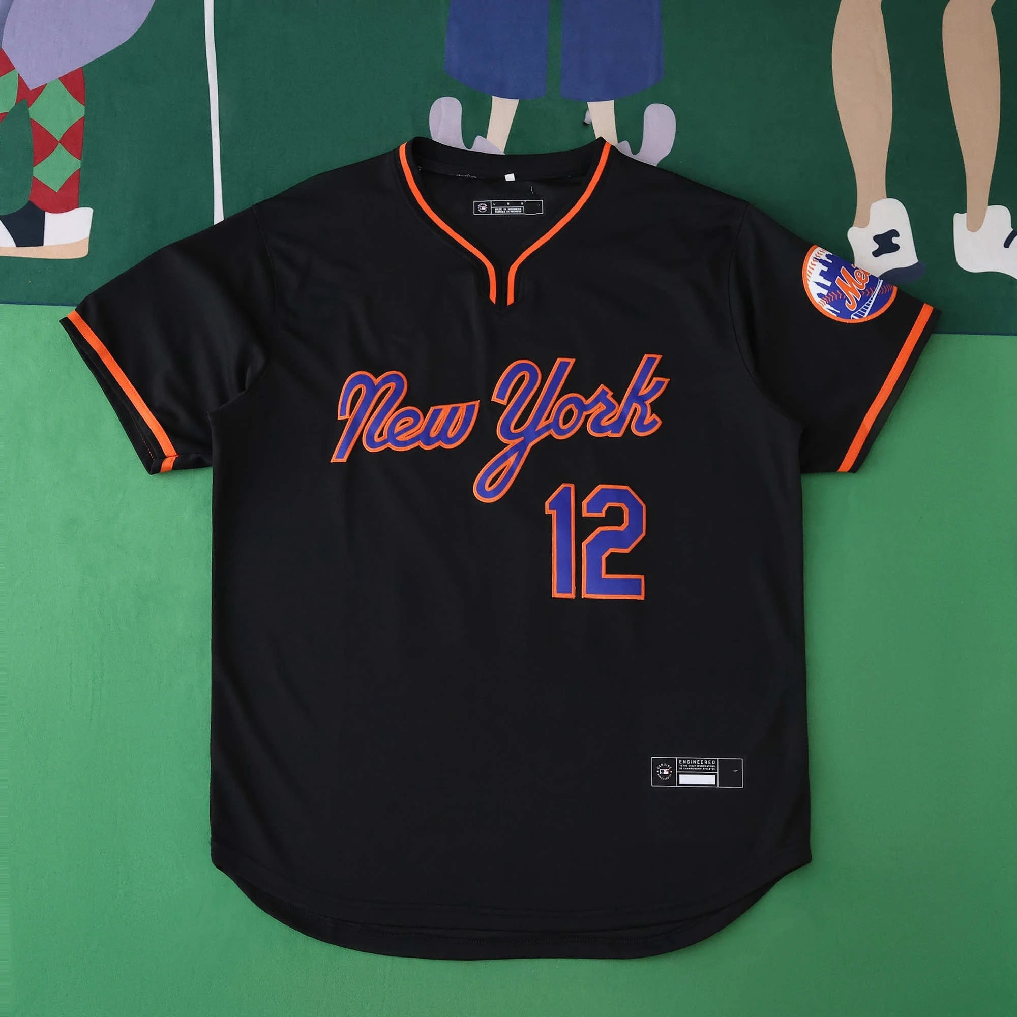 2025 MLB New York Mets 12# LINDOR Black (For customization, please leave a note when placing your order; messages will not count)
