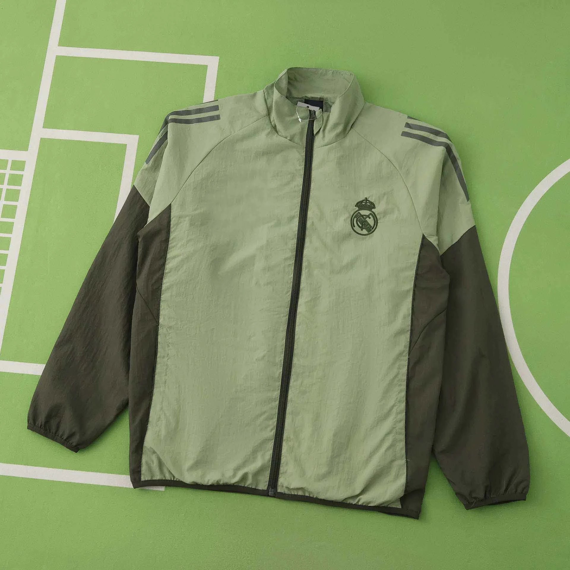2526 Real Madrid Army Green Trench Coat