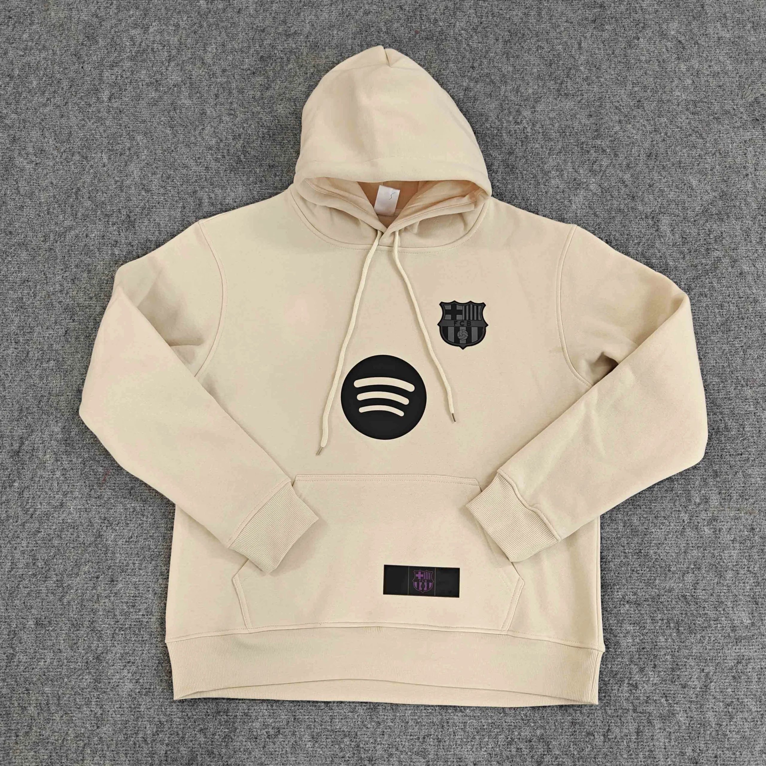 25/26 Barcelona Hooded Sweatshirt with Black Logo (Please leave customization details in order notes; messages will not be accepted)