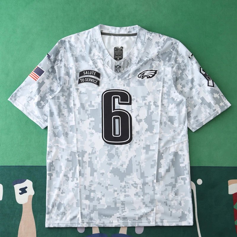 2024 Philadelphia Eagles Salute to Service Jersey 6# SMITH (Please note customization info when placing order, messages won't count)