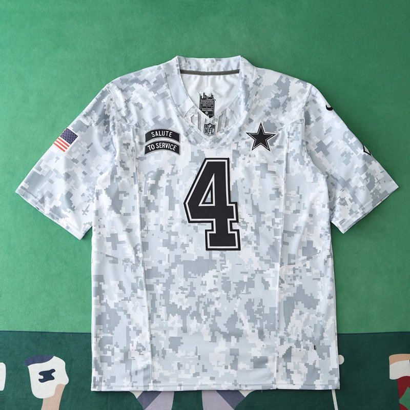 2024 NFL Dallas Cowboys Salute to Service 44# PRESCOTT (For customization info, please leave a note when placing your order; sending a message does not count)