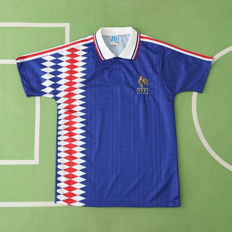 1994 France Home Jersey Blue Thai Version (Please note customization information when placing order, sending messages is not counted)