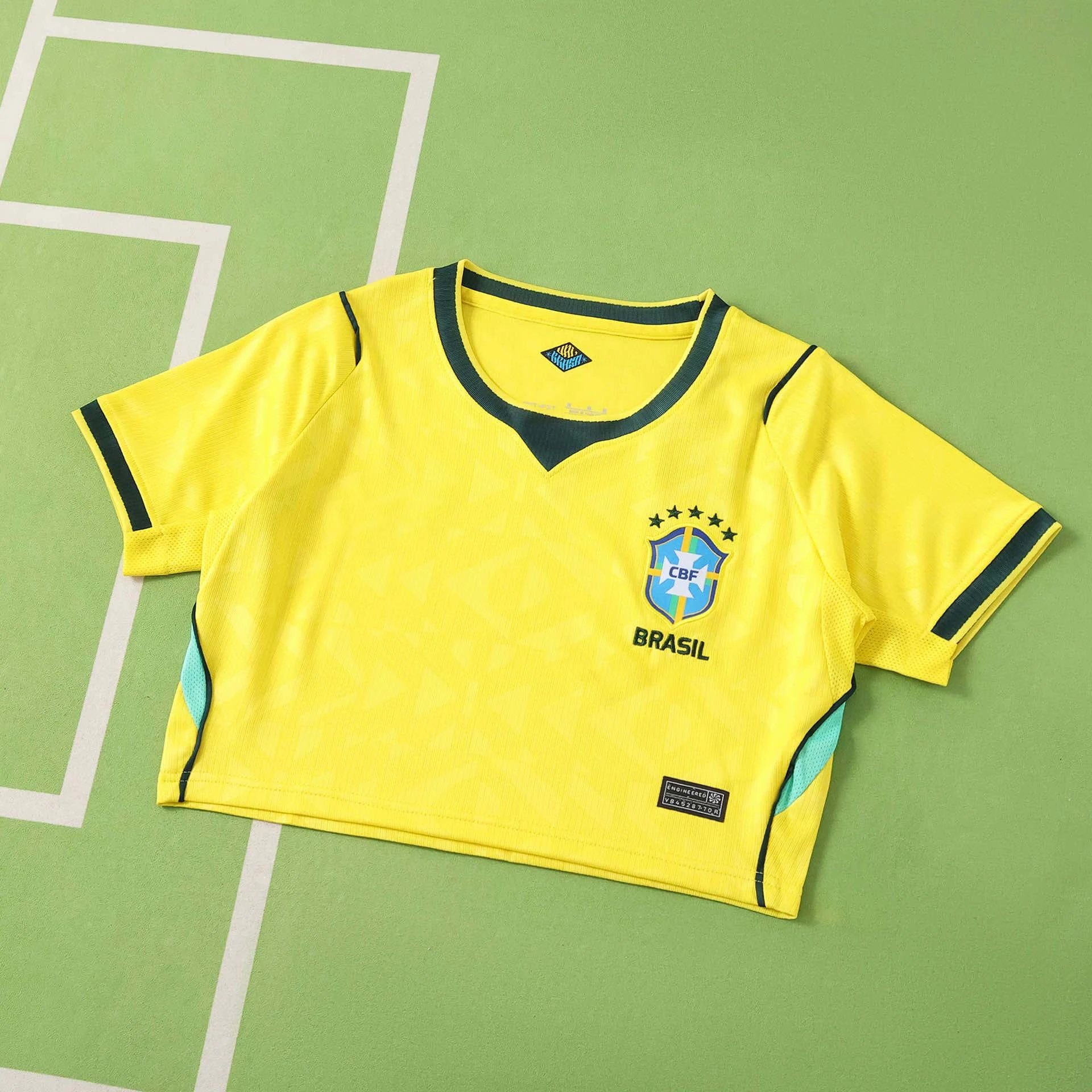 2026 Brazil Home Women's Yoga Short Sleeve (For customization info, please leave a note when placing your order; messages will not be counted)