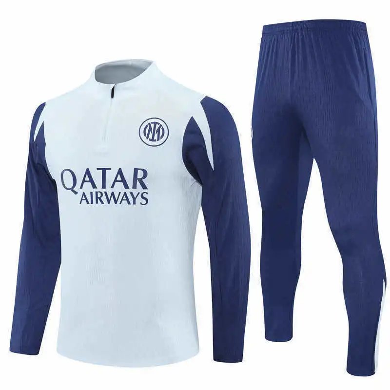 2526 Inter Milan Light Blue Dark Blue Training Half-Zip Tracksuit Set (Please note customization info in your order, messages are not counted)