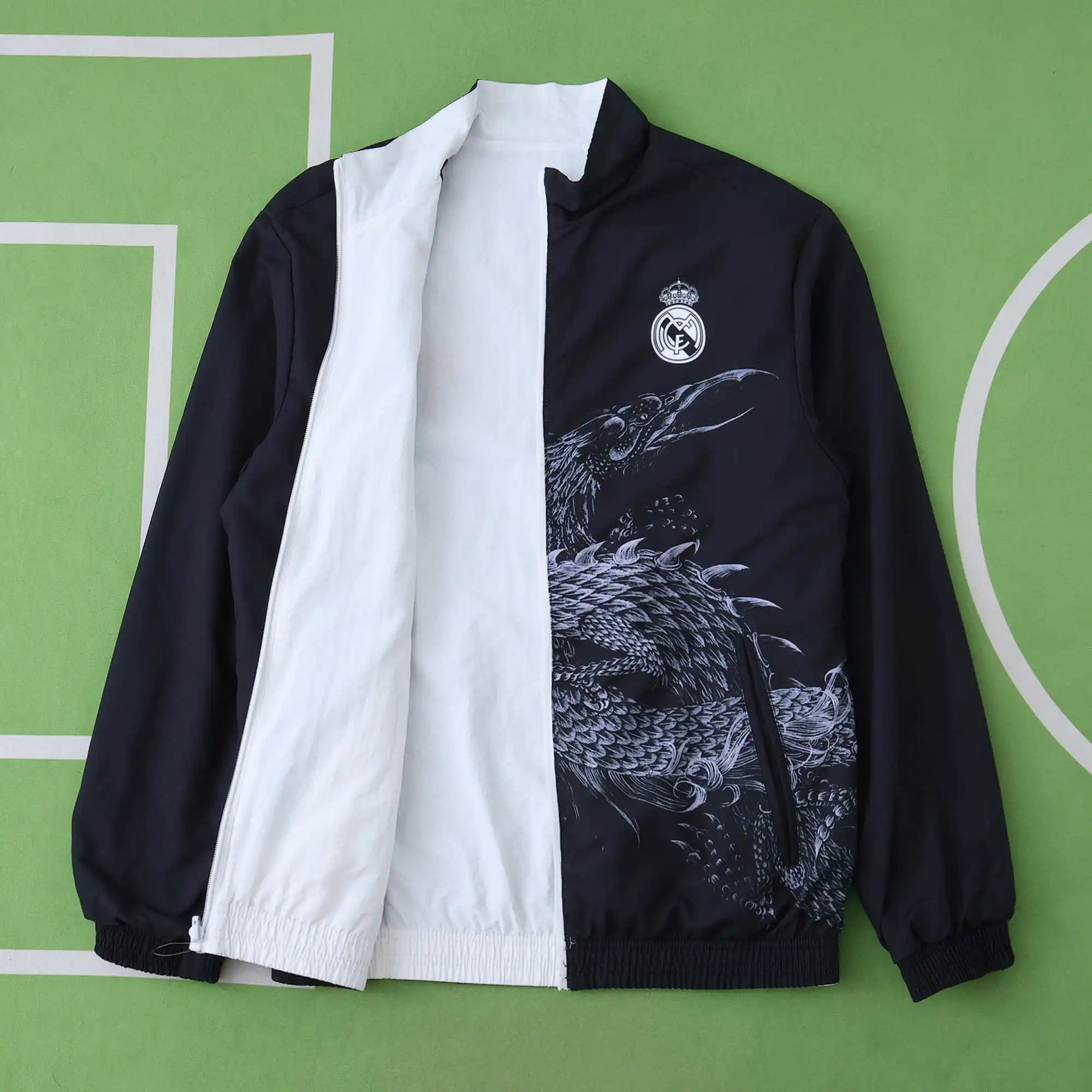 1415 Real Madrid Black and White Reversible Jersey (Please note customization info when placing order, messages are not counted)