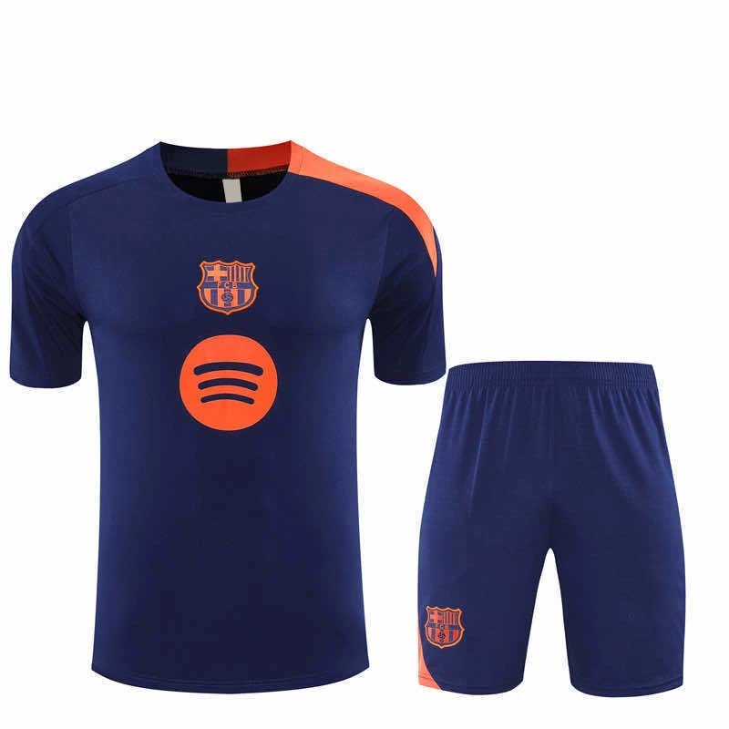 2526 Barcelona Dark Blue Orange Shoulder Training Kit Short Sleeve (Please note customization info in order remarks, messages not accepted)