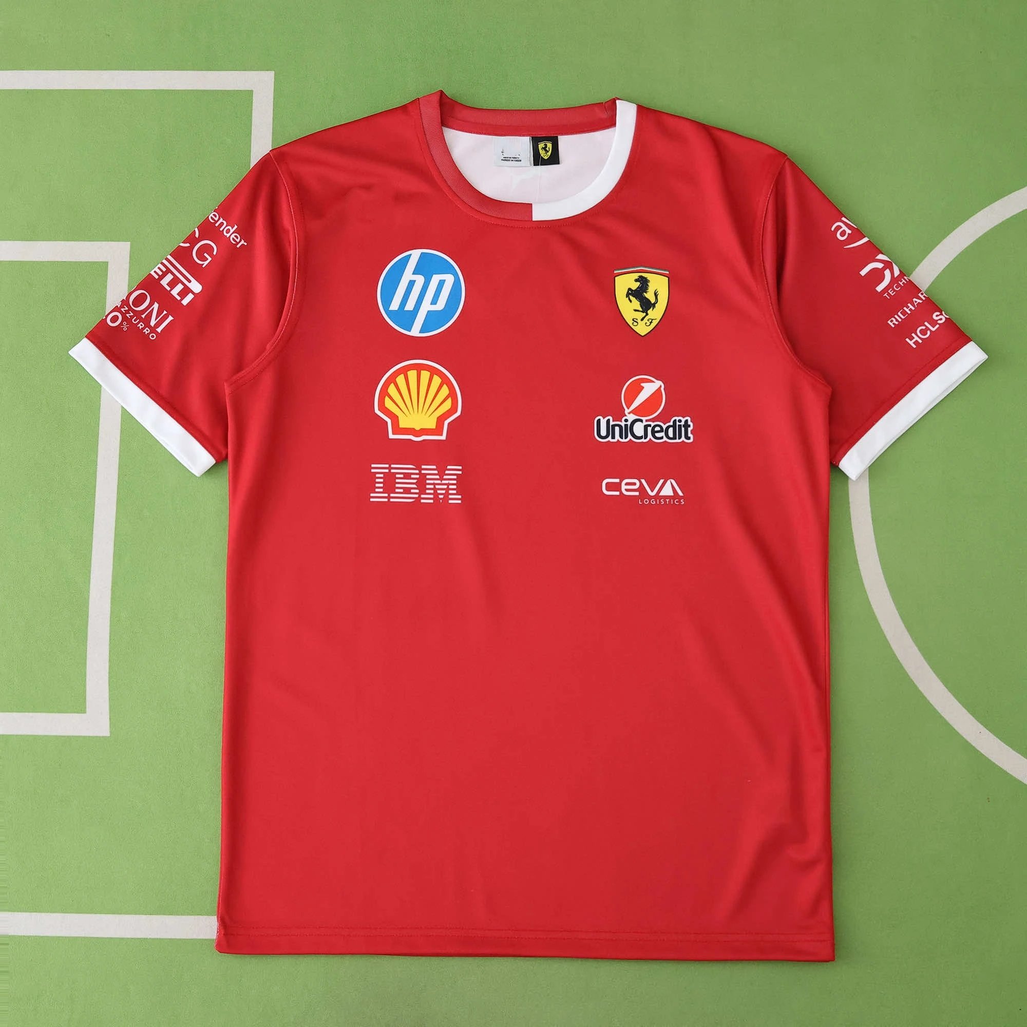 F1 Ferrari Formula Racing Red T-Shirt 1 (Please note customization info when placing order; messages are not counted)