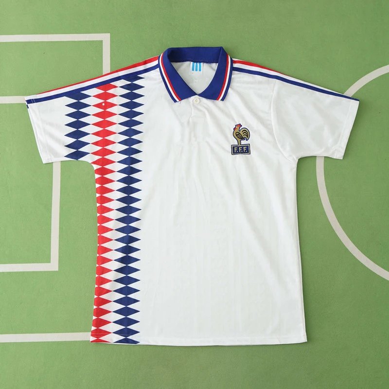 1994 France Away White Thailand Version (Please note customization info when placing order, messages not counted)