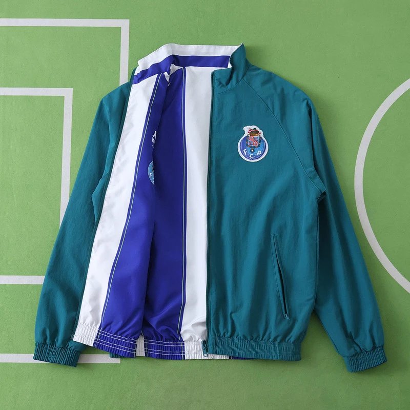 2425 Porto Green/Blue-White Reversible Jacket (Please note customization info when ordering; messages are not considered)