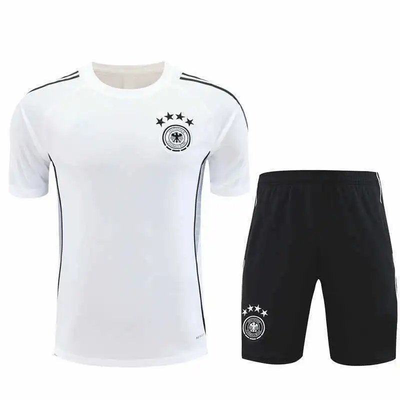 2526 Germany White Training Suit Set Short Sleeve (For customization, please leave a note when placing your order; messages will not be accepted)