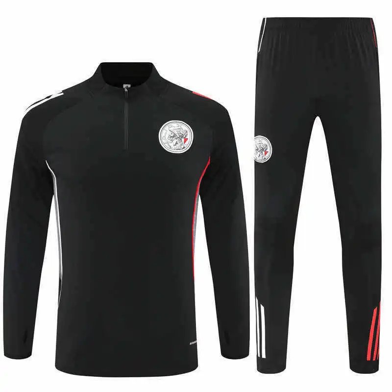 2526 Ajax Black Semi-Zip Training Suit (Please leave customization details in order notes; messages will not be accepted)