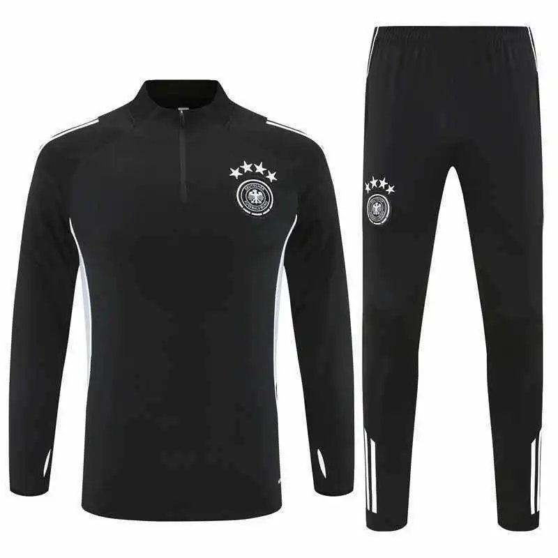 2526 German black training suit half pull set (please note customization information when placing the order, messages are not included)