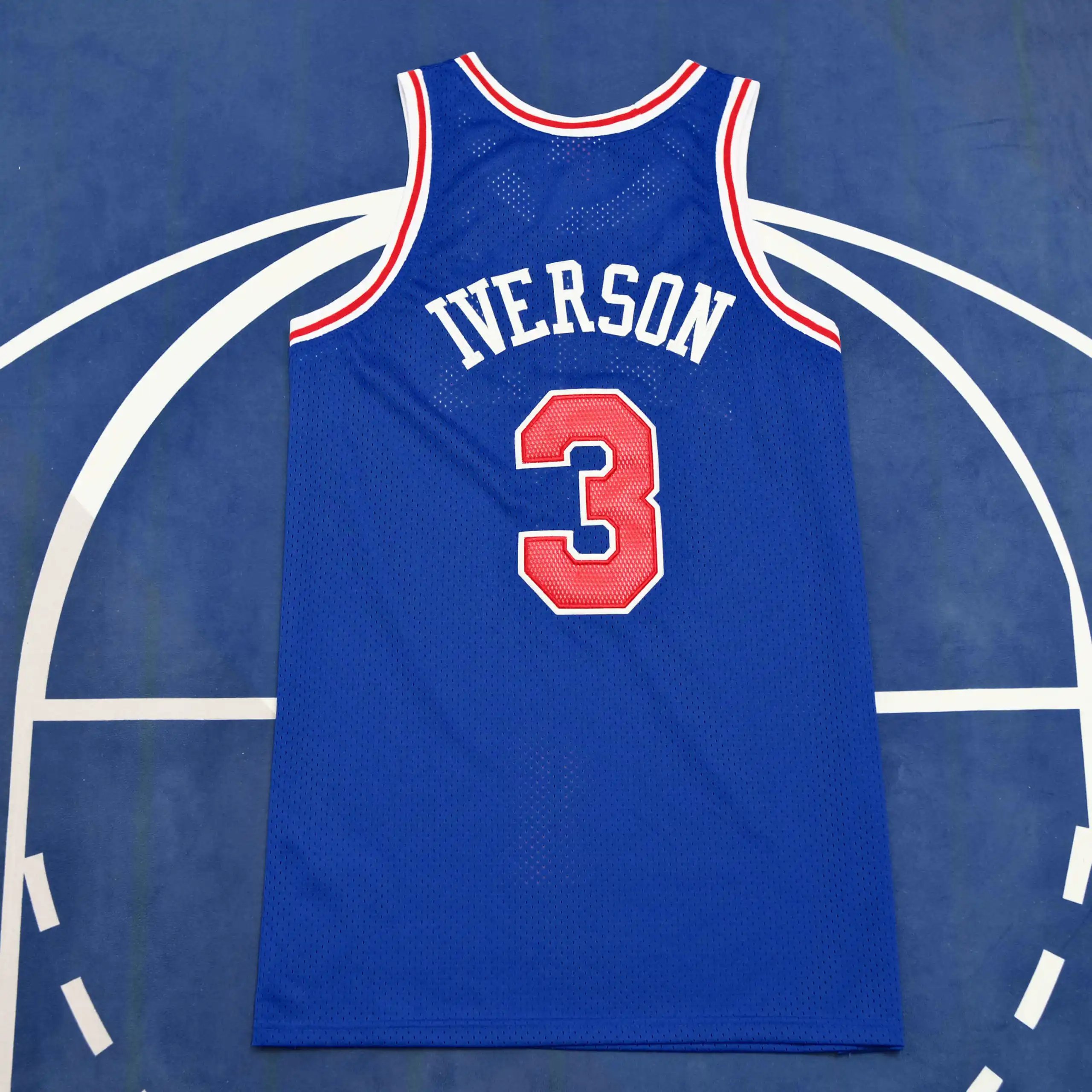 NBA Philadelphia 76ers 3# Iverson (For customization, please leave a note when placing your order. Do not send private messages)
