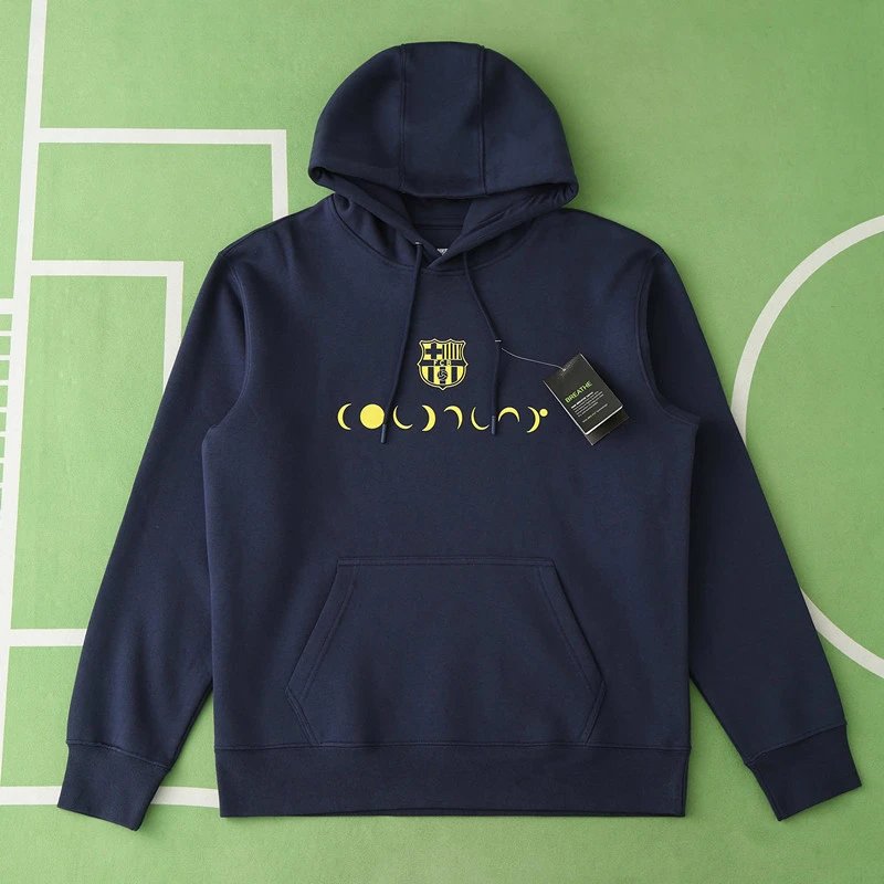 2425 Barcelona Cool Navy Blue Hoodie (Please leave customization notes when placing the order; messages are not valid)