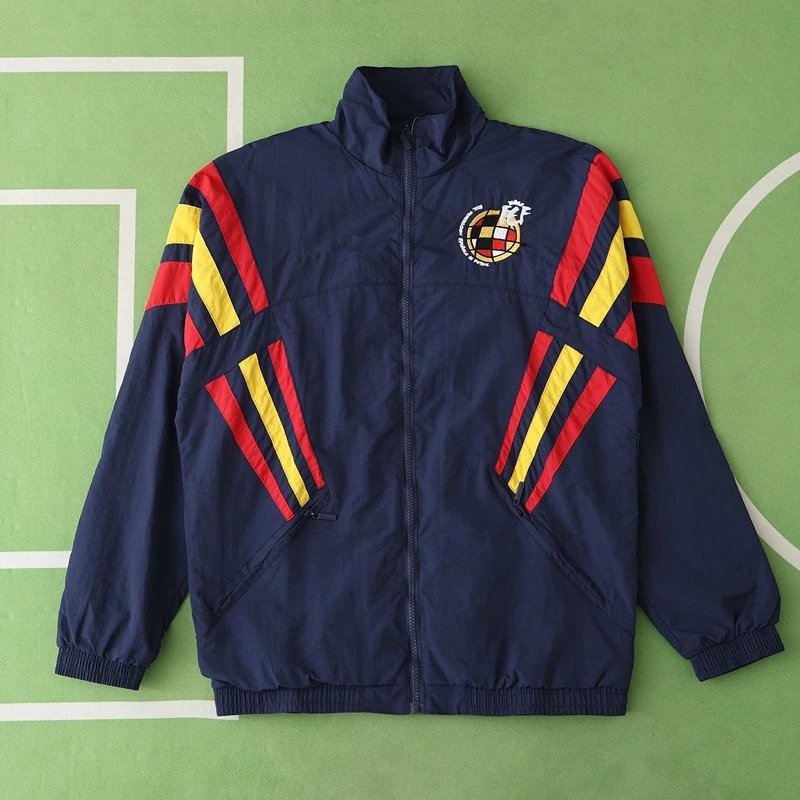 2425 Spain Blue Trench Coat Embroidery (Please note customization info when placing order; messages are not counted)