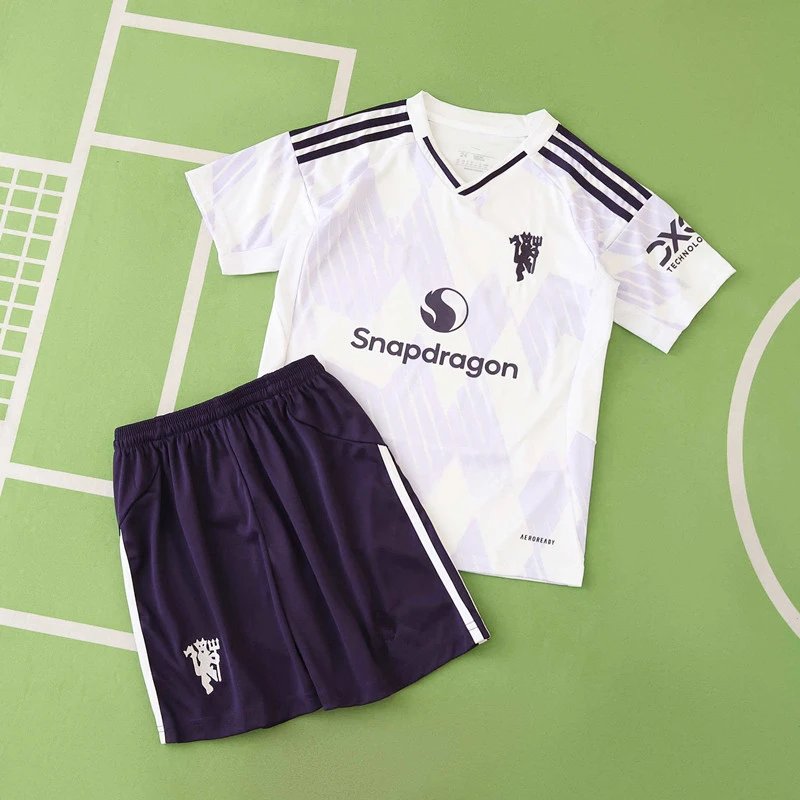 2526 Manchester United Away Kids Kit (For custom info, please leave a note when placing your order; messages won't count)