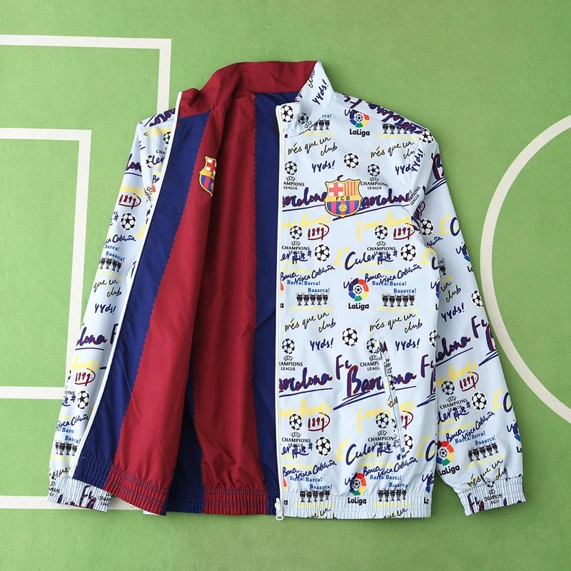 24/25 Barcelona Blue and Red Jersey Light Blue Graffiti Back Reversible Kit (Please note customization info in order remarks, messages not accepted)