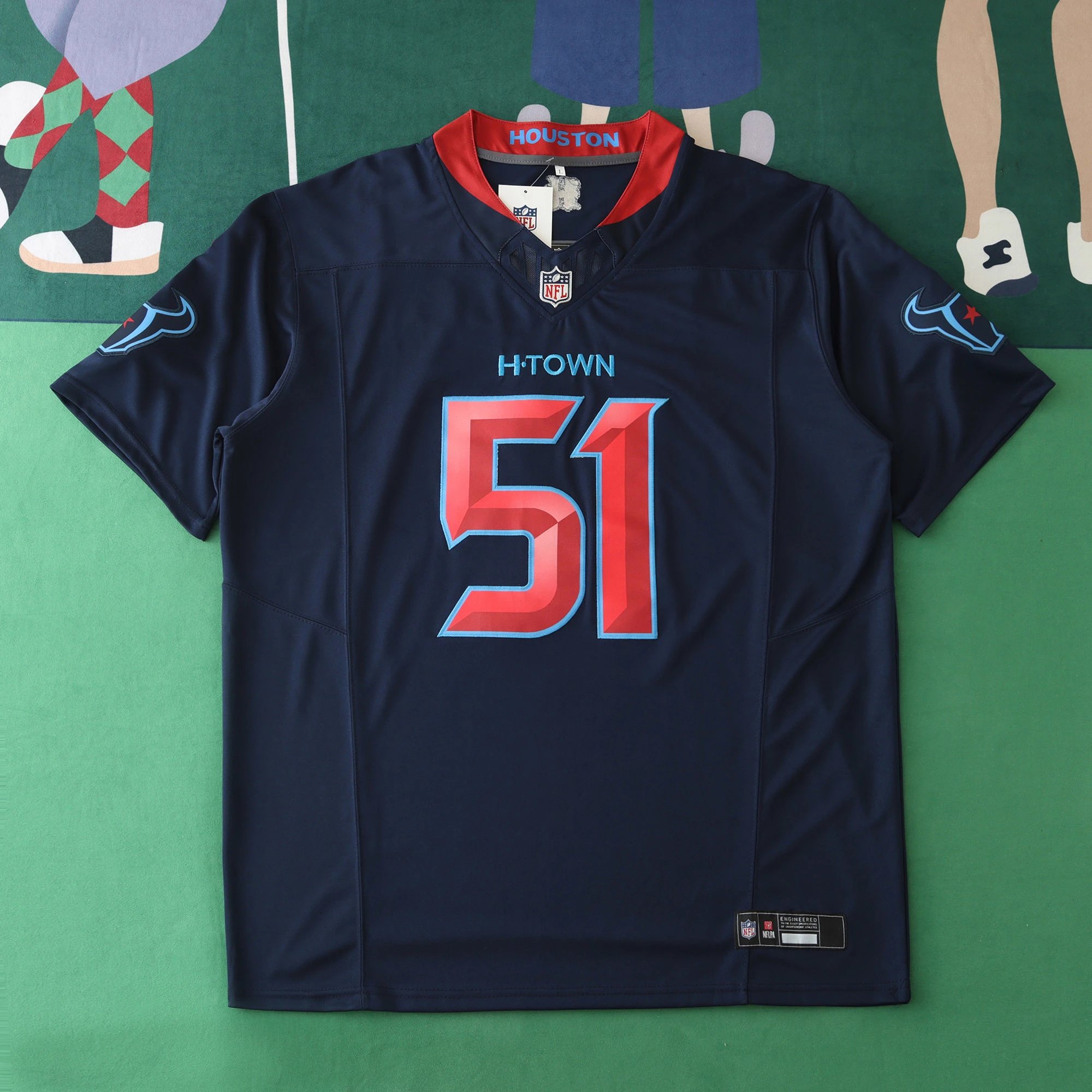 2425 Houston Texans Navy Blue 3rd Generation 51# Anderson JR (For custom info, please leave a note when placing order, messages won't count)