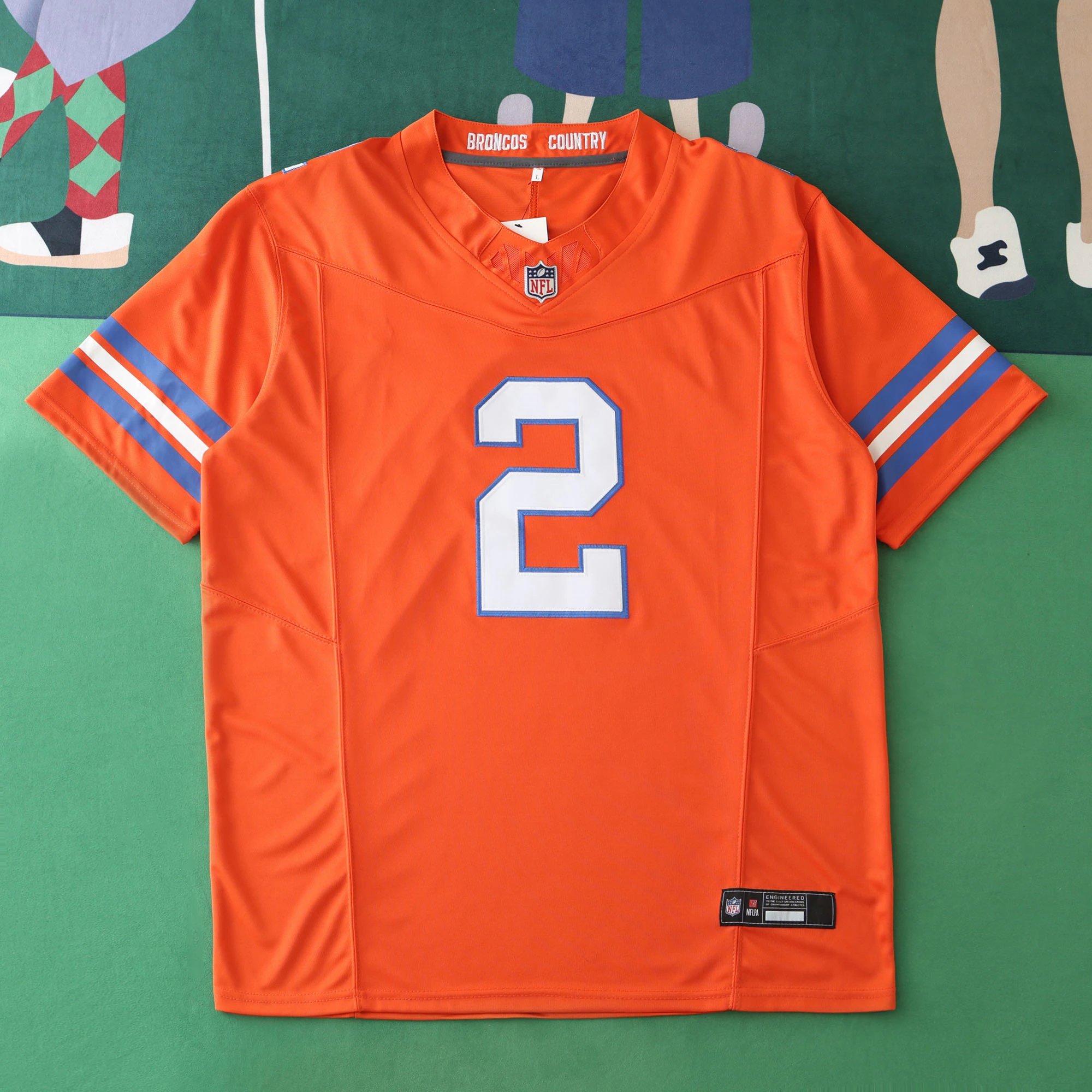 2425 Denver Broncos Orange Jersey 3rd Generation 2# SURTAIN II (Please note customization details in your order; messages will not be counted)