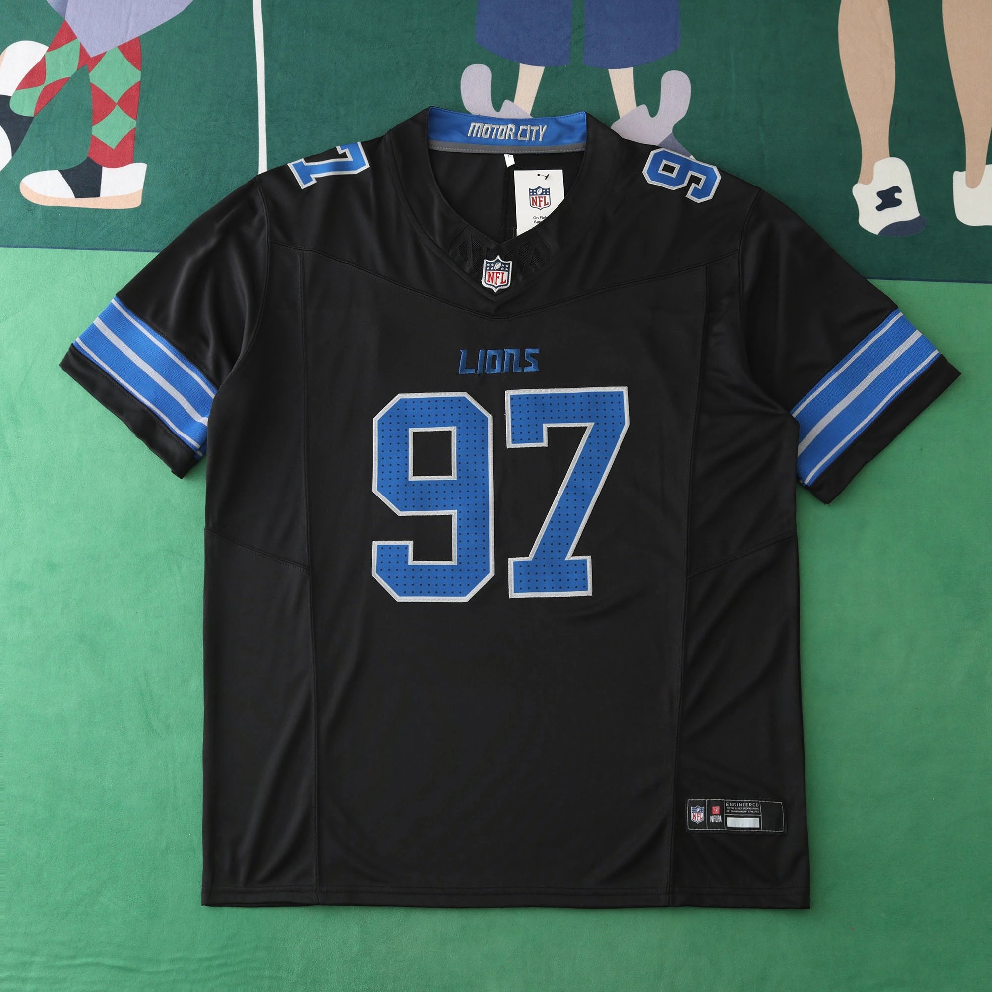 2425 Detroit Lions Black 3rd Generation 97# Hutchinson (Please note customization info when placing order, messages not counted)