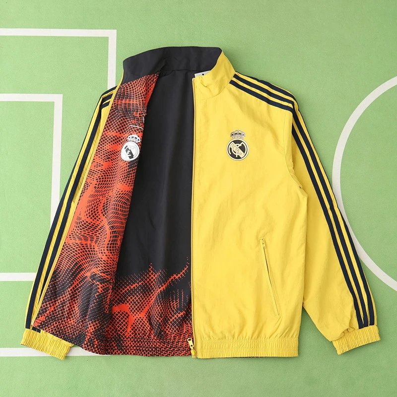24/25 Real Madrid Yellow/Black/Orange Reversible Jersey (For customization info, please leave a note when placing your order; messages do not count)